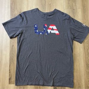 Under Armour Loose Heat Gear UA American Flag Fill Gray Short Sleeve T-Shirt, XL